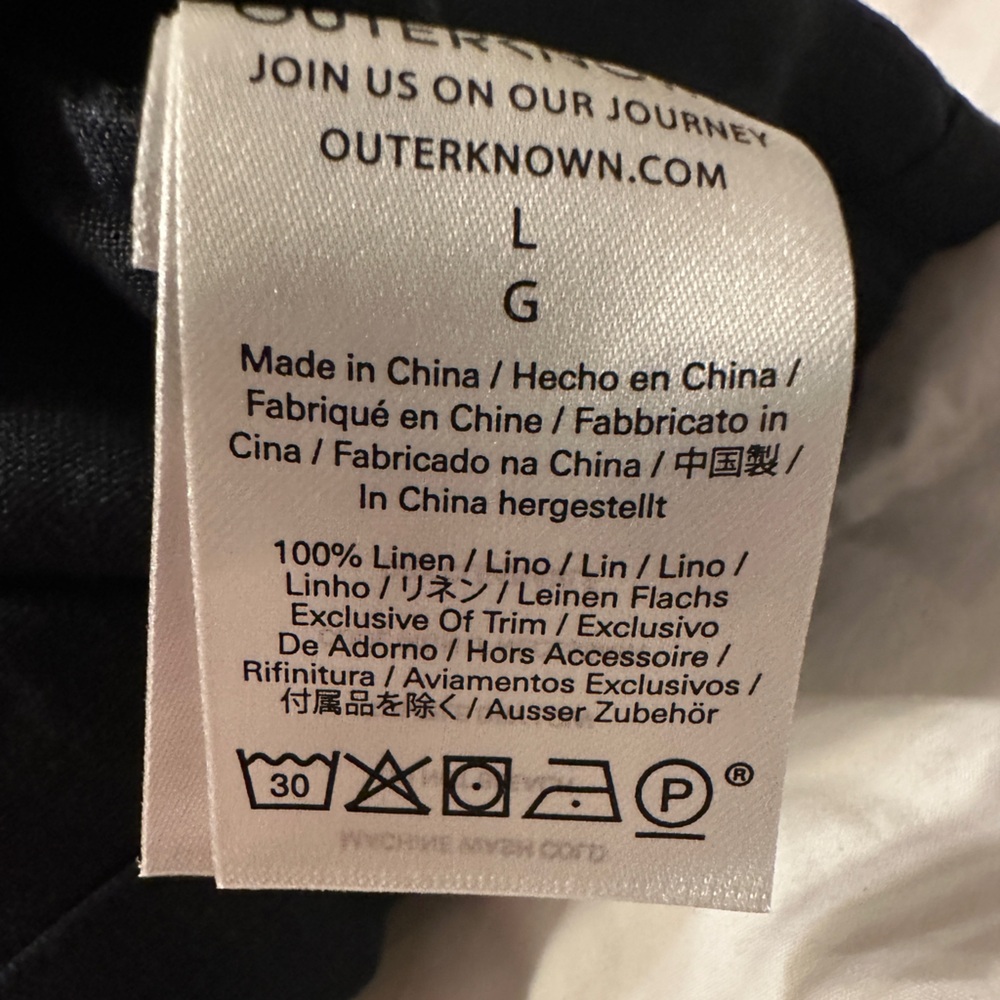 Outerknown Eclipse Tank Women's Black Button-Up Linen Crop Top - NWT - Size L - Picture 6 of 10